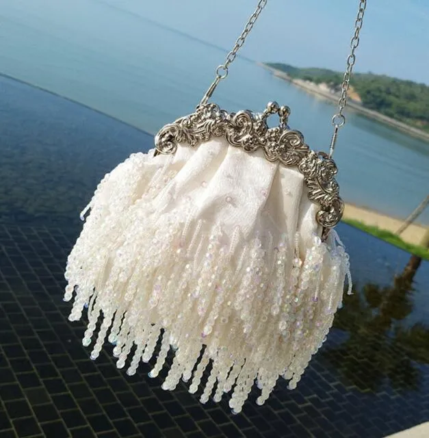 2019 Vintage Fringe Torby Mini Pearls Bag ręka torebki ślubne