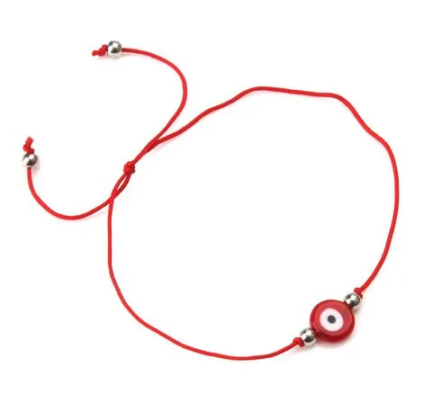 Free shipping 20pcs/lot Lucky String Blue red Evil Eye Lucky Red Cord Adjustable Bracelet DIY