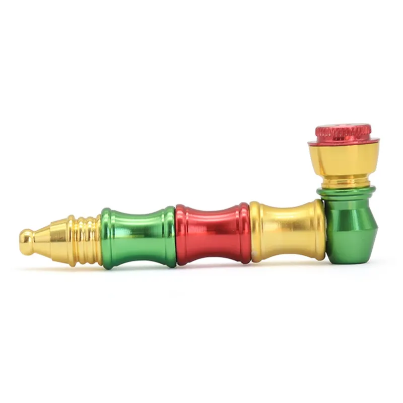 Metal Mini Pipes Color Stitching 99mm Colorful Mini Smoking Pipe Tube Portable Unique Design Many Styles Easy To Carry