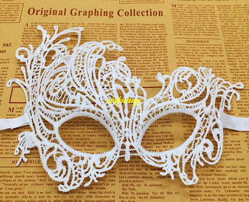 White Hard Lace Mask Party Sexy Mask Masquerade Masks Dress Venetian Carnival