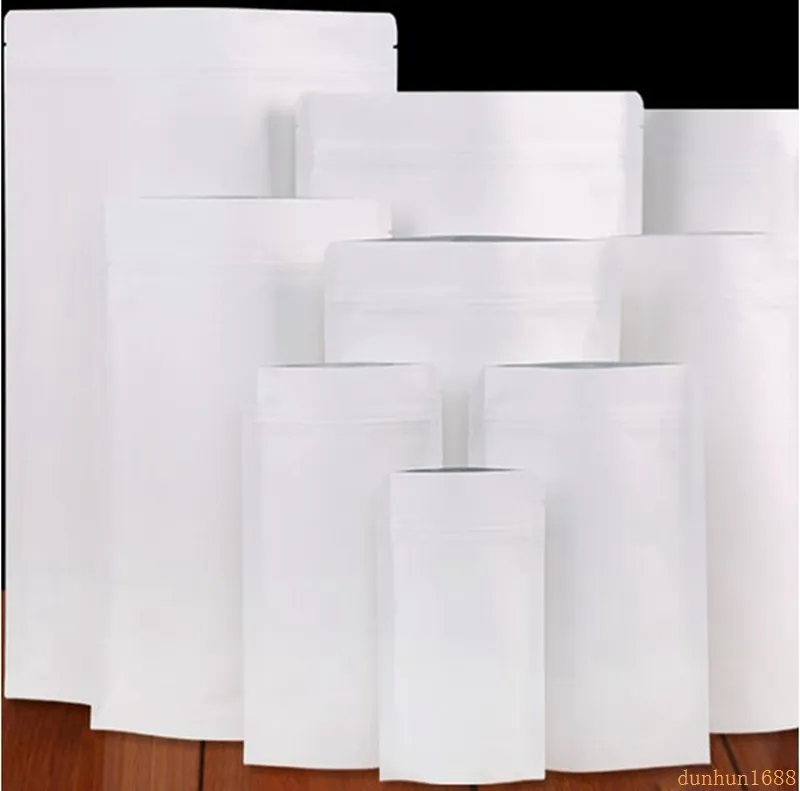 lot Kraft Kraft Paper Mylar Doypack Bag Packing Bolsas Bolsas de bocadillo de pie Packaging Aluminio Bag1532693