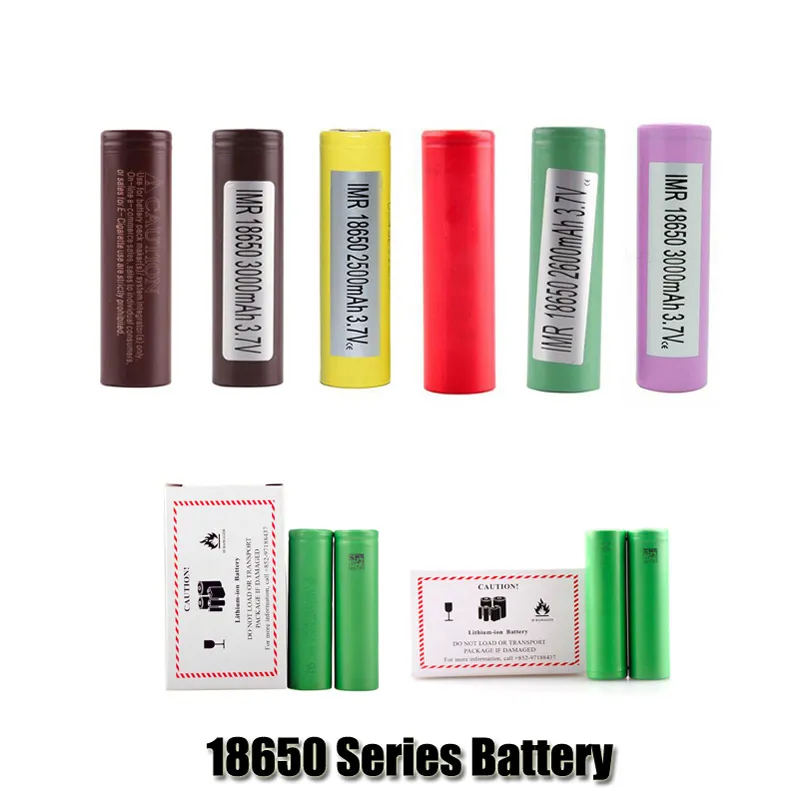 Högsta kvalitet INR18650 25R HG2 30Q VTC6 3000MAH HE2 HE4 2500MAH VTC5 18650 Batteri Vape MOD Uppladdningsbart litiumbatteri för Sony Samsung LG