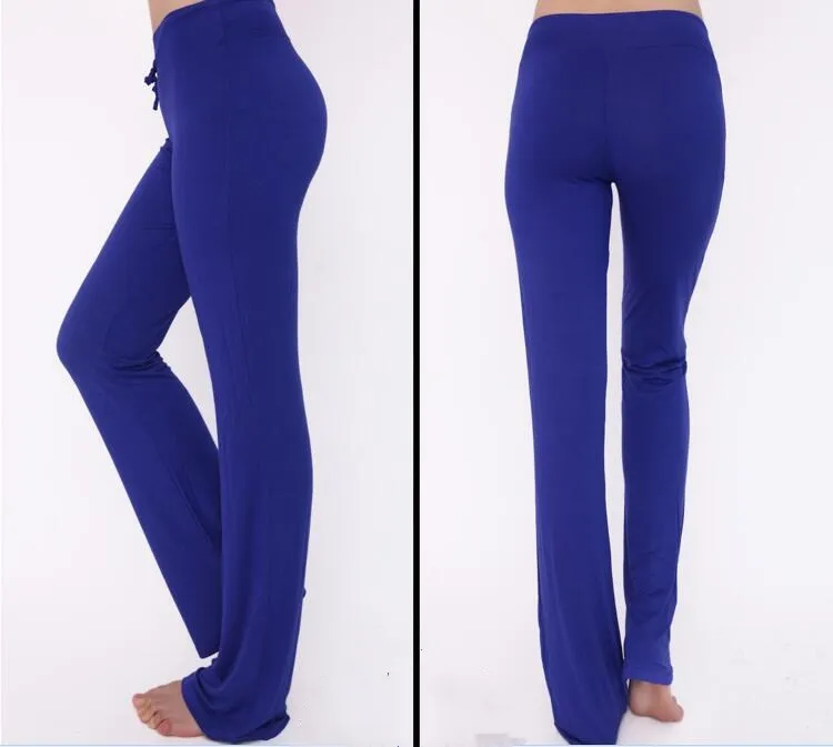 Flare Pantolon Uzun Spor Bloomers Kadınlar Yoga Spor Kapriler Geniş Bacak Pantolon Rahat Moda Harem Pantolon Dans Ince Palazzo Gevşek Pantolon B3756