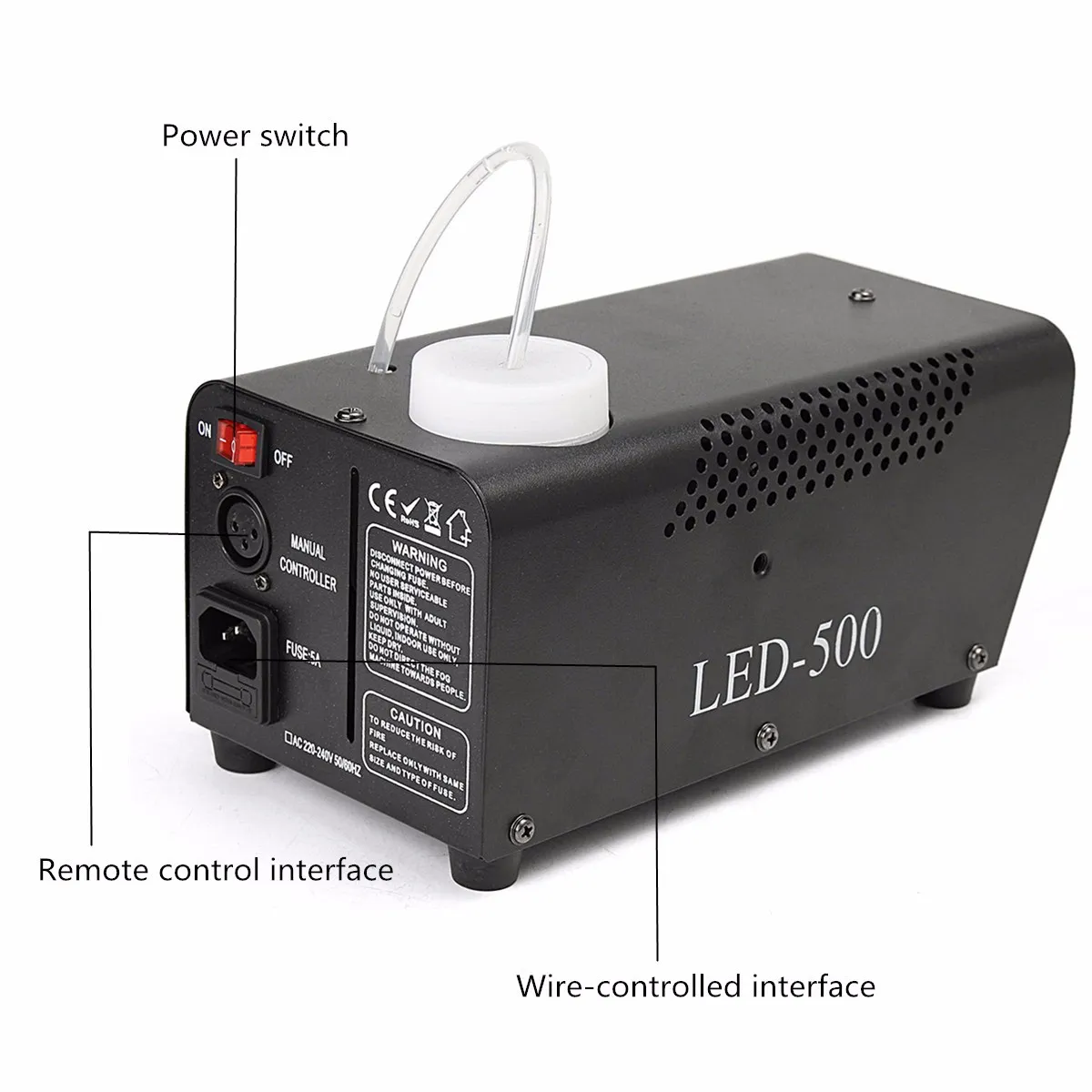 freeshiping Wireless control LED 500W Fog Smoke Machine Remote RGB color Smoke ejector LED DJ Party Stage Light Smoke Thrower