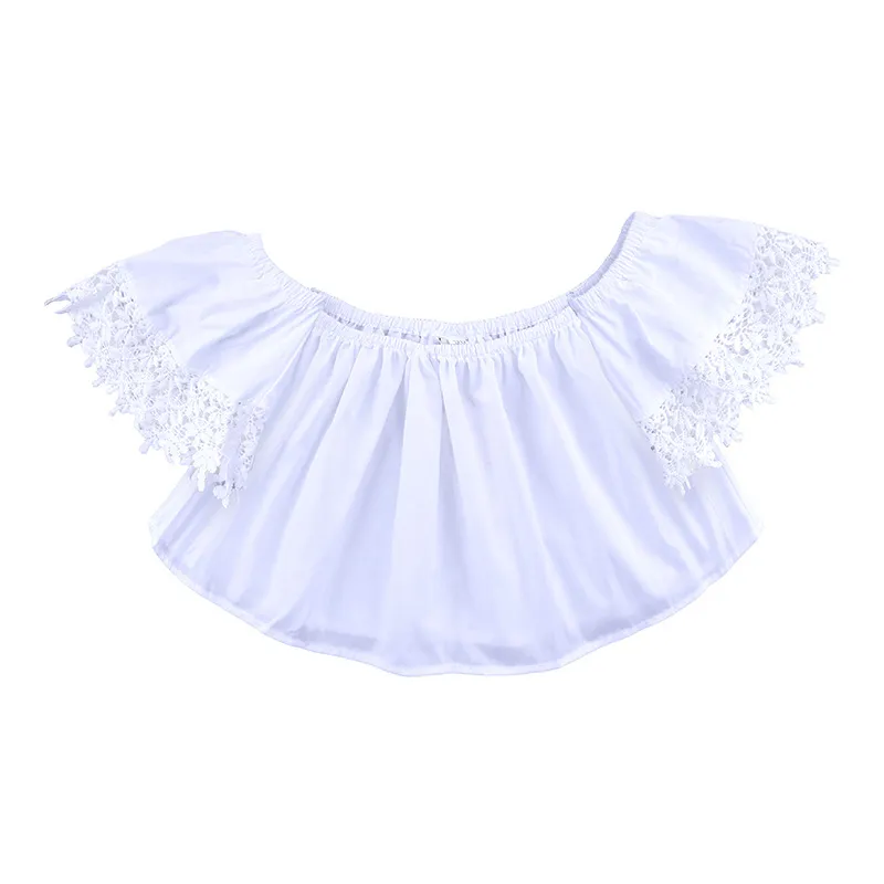 Kinderkleidung für Mädchen 2018 Mode Baby Mädchen Kleidung weiße Spitze schulterfrei Tops Blumendruck Schlaghosen lange Hosen Outfits Z11