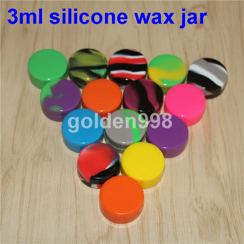 boxes Wholesale Round Silicone Wax Dab Container Bulk Shatter Concentrate Non-Stick Silicone 3ML Storage Jar