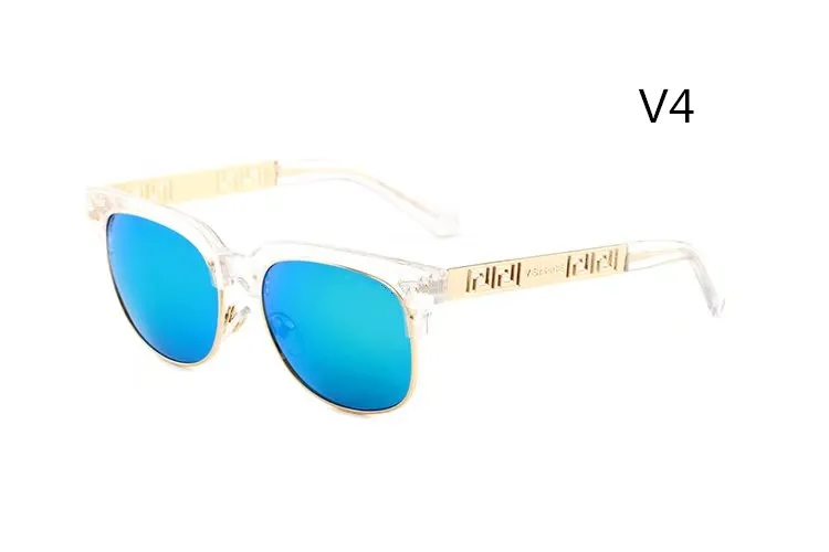 2018 occhiali da sole designer di marchi classici occhiali da sole vintage uomini donne che guidano occhiali UV400 Metal Flash Mirror Half Frame3998223
