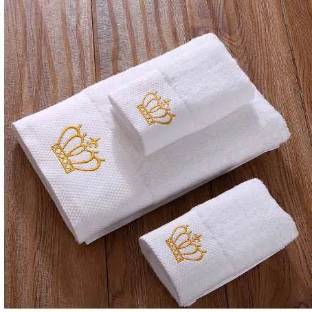 5 Star Hotel Luxury Embroidery White Monogrammed Hand Towels Set