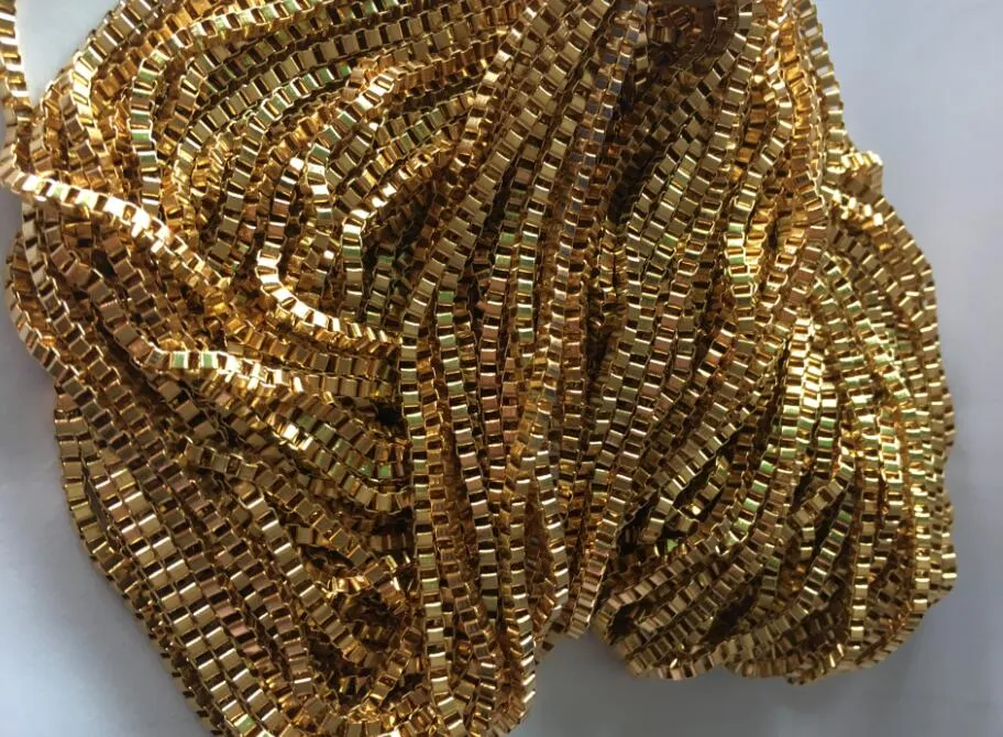 Gnayy Hurtownie Biżuteria Fingings 3keter In We Luży Stali Nierdzewnej Moda Złoto Box Link Łańcuch Biżuteria Znakowanie DIY 2.4mm