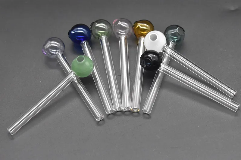 Le plus récent pas cher coloré Pyrex verre brûleur à mazout tuyau verre Tube huile ongles verre fumer tuyau d'huile