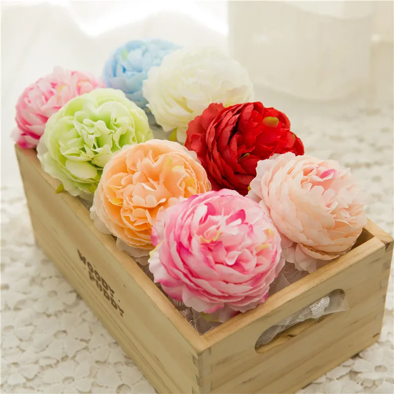 50PCS Artificial Flowers Heads Hydrangea Peony Flower Silk Artificial Flowers Wall For Wedding Decoration Background Wall birthdays Valentine's Day