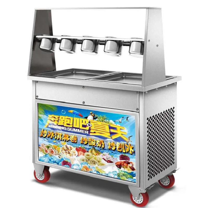 BEIJAMEI bonne rétroaction 35*35*2.5cm Machine à rouler la crème glacée frite Machine à rouler carrée commerciale Thaïlande frire la Machine à rouler la crème glacée