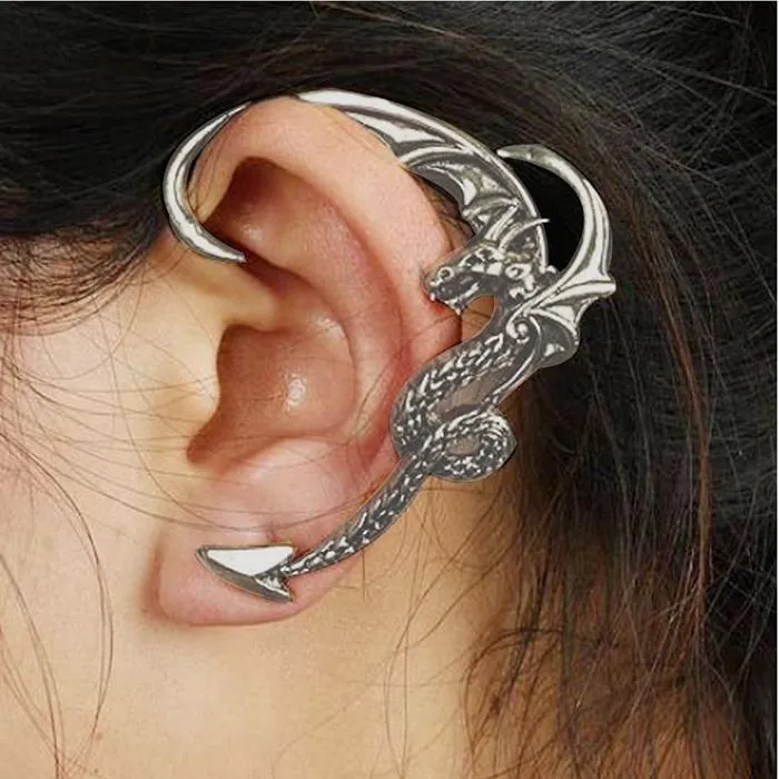 WholeNew Arrival Women Gothic Punk Dragon Ear Wrap Gold Plated Earring Lady Girl Ear Cuff Wedding Party Jewelry2205952