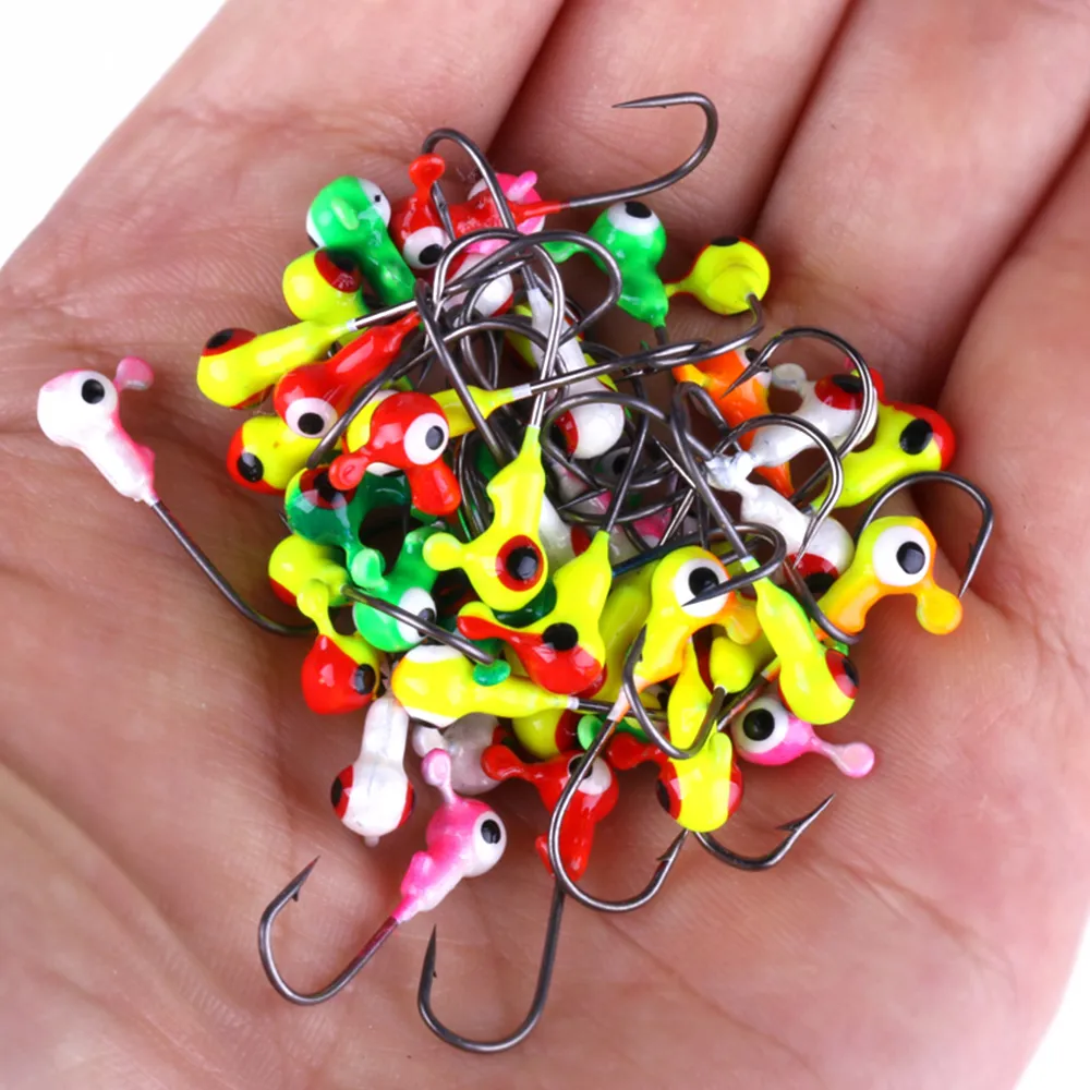 1G los 2CM mejor precio Jig Ojo grande señuelos de pesca llevan gancho de cabeza Mini LEAD CABEZA REDONDA DE PESCA SEÑUELO JIGS GANCHOS