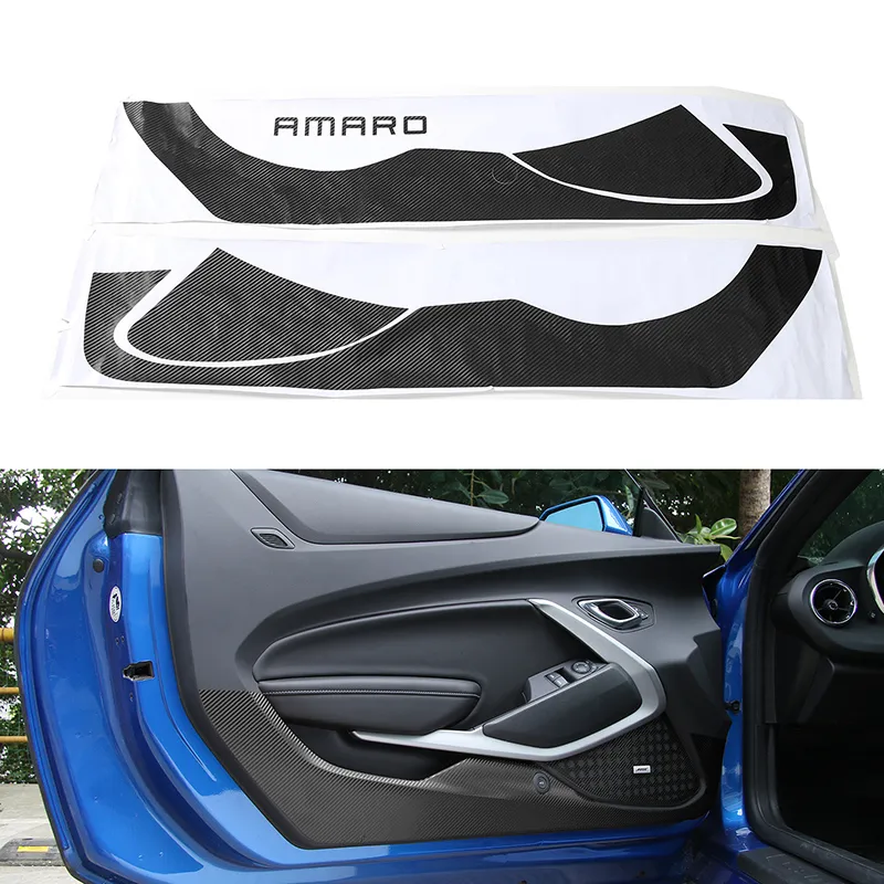 Carbon Fibre Anti-Kick Sticker Anti-dirty Door Sticker for Chevrolet Camaro Car Interior Accessories