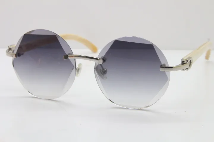 흰색 버팔로 경적 선글라스 T8200311 무선 안경 유니섹스 디자인 핫 안경 C 장식 패션 액세서리