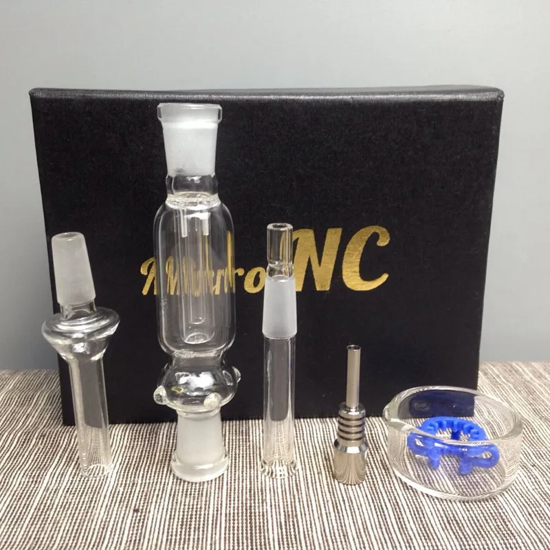 Mikro NC 10mm Nektör Kollektör Mini Küçük Nektör Kollektörleri Kiti Titanyum Tırnak Cam İpucu Ile Dabber Reclaim Saman Kutusu NC01-10