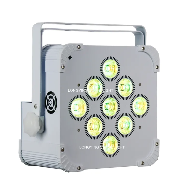 8pcs الكثير مع حالة الطيران 9x18W RGBWA UV 6in1 بطارية مدعومة اللاسلكي DMX LED LED Par Light Uplight269V