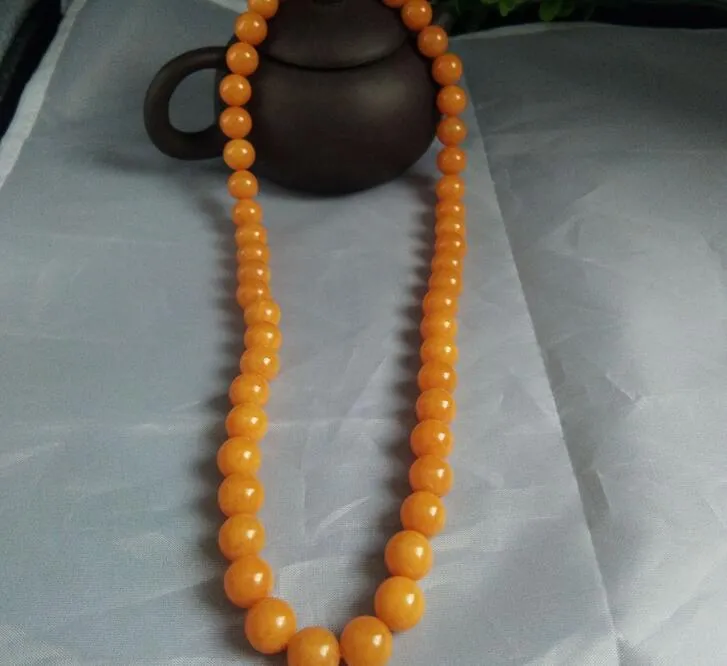 Xinjiang hetian jinsiyu 10mm halsband gobi jade halsband kvinnor jade smycken kvarts jade halsband