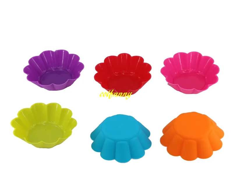 Fast shipping 7.5cm dia Round Shaped Silicone Muffin Cases Mould Cake Cupcake Liner Baking Mold