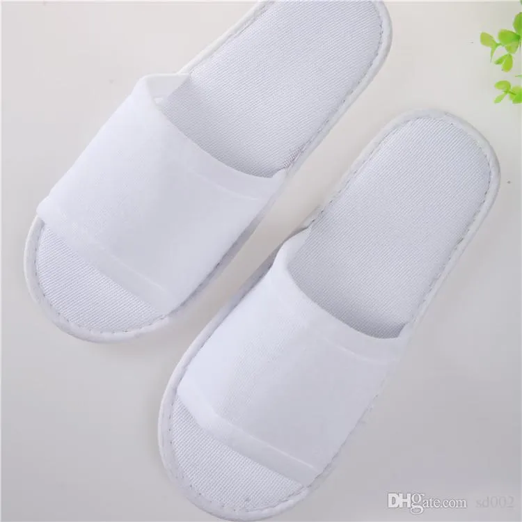 White Disposable Slippers Bath Living Room Non Slip Babouche Solid Color Comfortable Soft Baboosh For Hotel Supplies 1ty ff