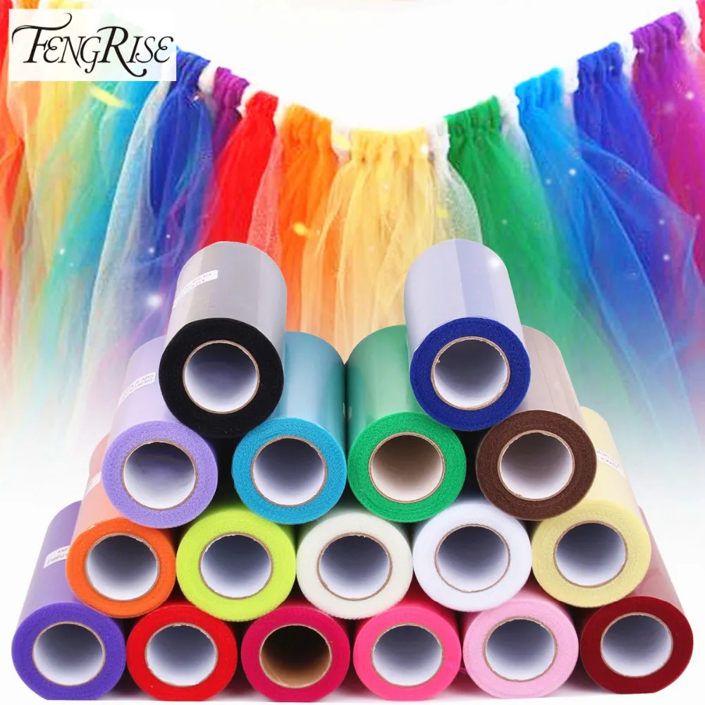 15cm 25 yard organza stof roll diy kunstbloemen bruiloft auto verjaardag decoratie tule rollen pom poms party gift