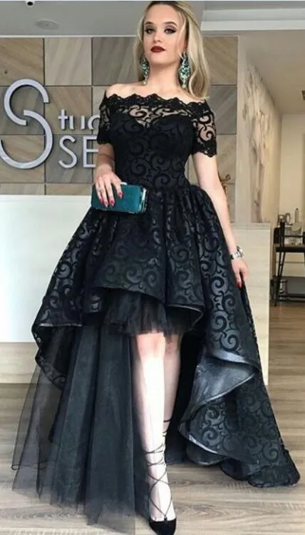 Vestito nero corto online davanti lungo dietro