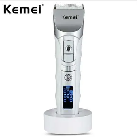 Kemei Professional Hair Clipper Rechargeable Electric LCD Hair Trimmer Hair Clipper Haircut Barber Styling Tools For Men EU Plug