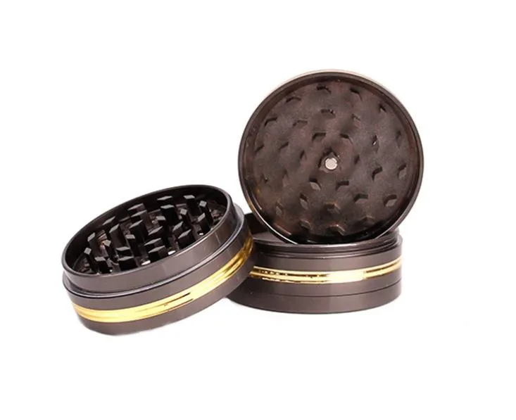 Smoking Pipes Convex four layer gold sand black grinder 63mm manual cigarette breaker new style