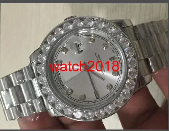 Luxusuhr Edelstahl 36mm D @ yDate Pres1dent 18K Weiß Größer Diamant Zifferblatt Lünette Quickset 2YR Automatische Herrenuhr Armbanduhr
