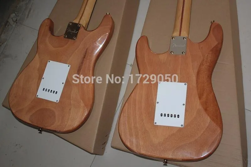 Guitare personnalisée Chine de qualité supérieure FST ST Burl Pattern 6 Critres Natural Wood Guitar Guitar Gold Hardware 93001596444