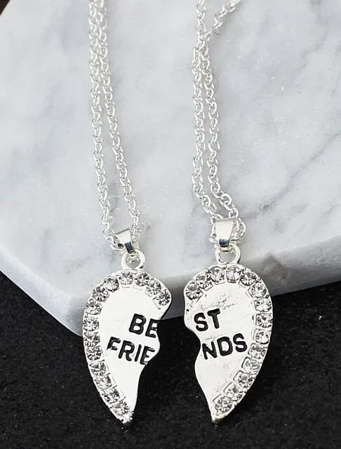 Hot style Two pendants set with a diamond best friends necklace necklace for valentine's day gift accessories chic and sophisticated