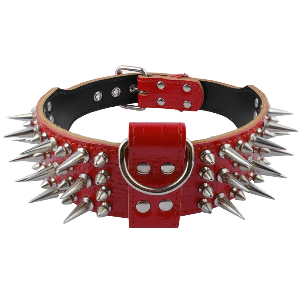 Leather spiked best sale dog collars