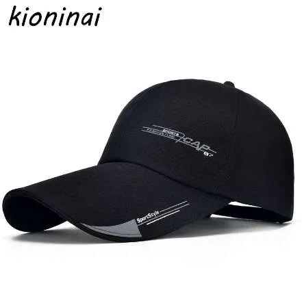 Kioninai 2018 Sportowa czapka Męskie kapelusz dla ryb na zewnątrz linia mody z długimi czapką długi visor Brim snapback Sun Hat Bone Gorras