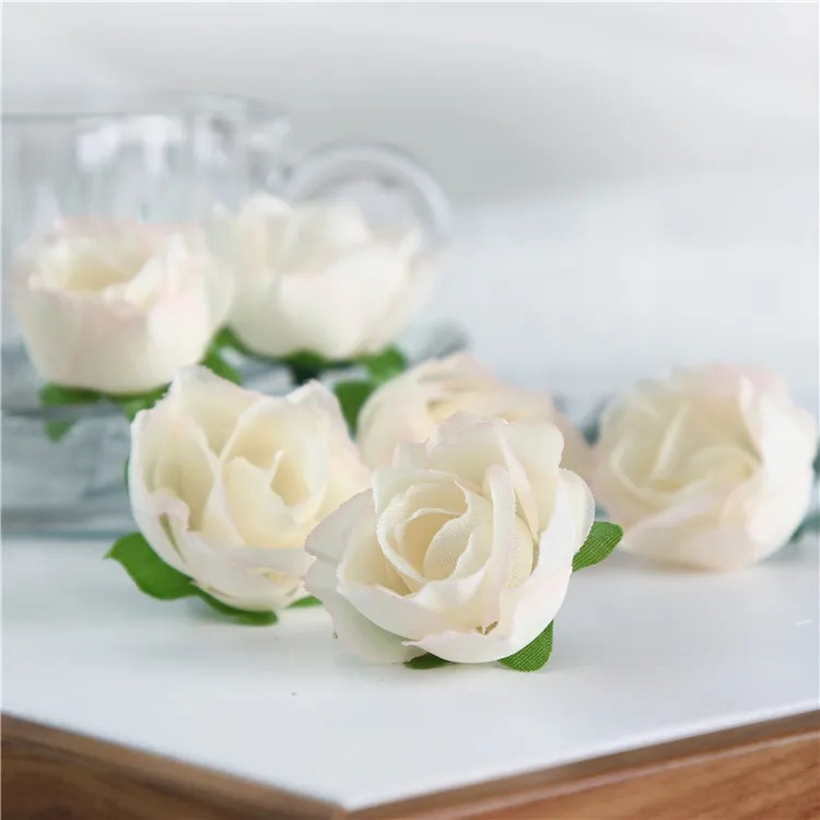 pack Fresh and artificial flowers small tea bud Simulation small tea rose silk flower decoration flower head DIY accessorie9836195