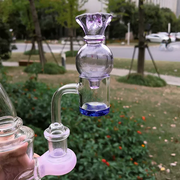 Bouchon de carburateur à bulles en verre fumé OD 30mm dôme de bouteille pour quratz banger bongs en verre dab rigs