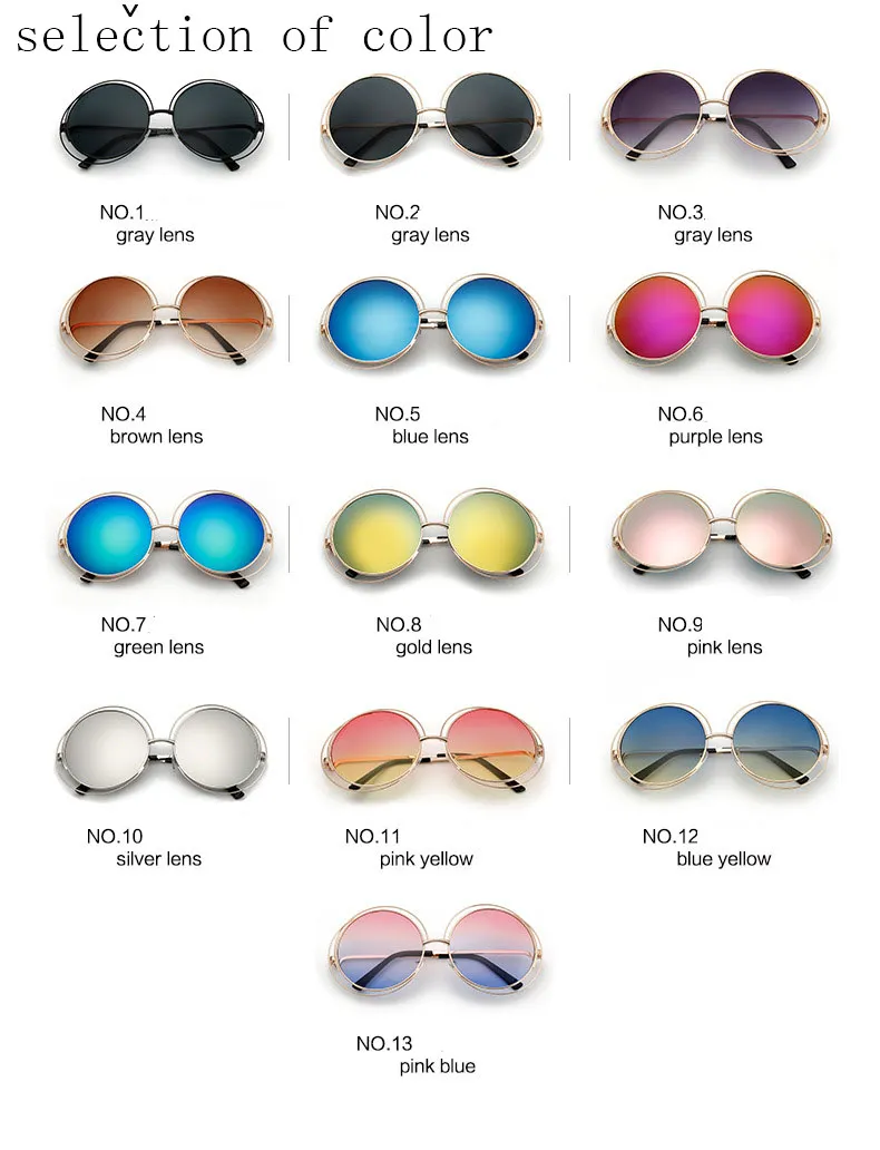 Oversized Round Sunglasses Fashion Women Large Size Big Retro Mirror Sun Glasses Lady Female Vintage UV4008870861