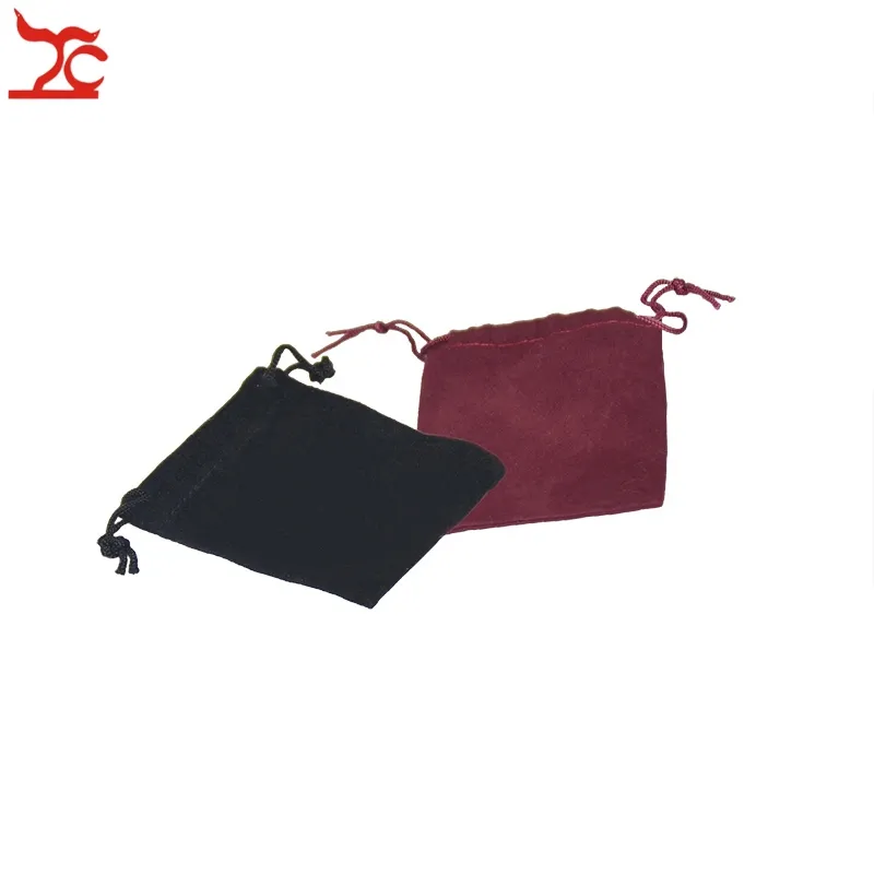 Gute Qualität Schwarz Rot Stoff Kordelzug Schmuck Paket Pouch Präsentieren Geburtstag Schmuckstück Organizer Lagerung Geschenk Tasche 7 * 9 cm