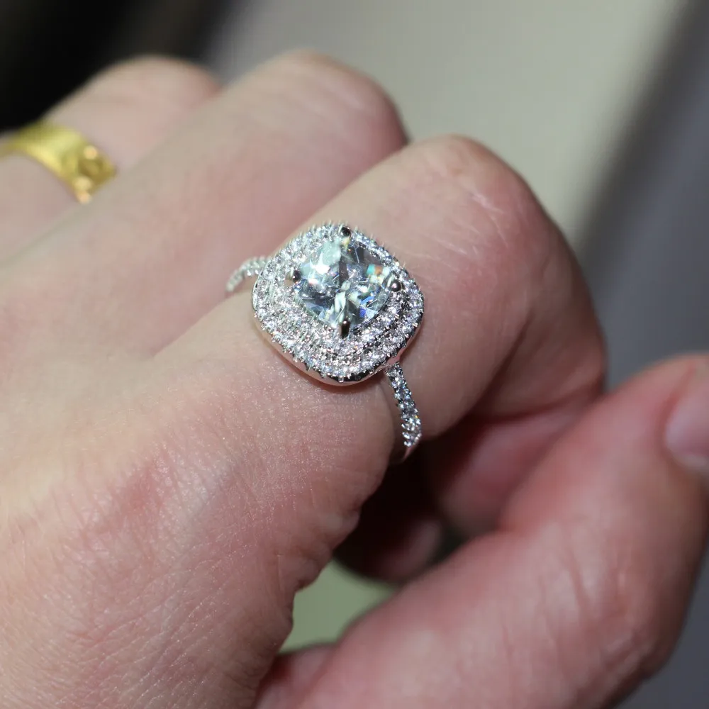 Choucong donne anello di fidanzamento 8mm diamante 925 sterling sterling sterling band anello sz 5-11 regalo