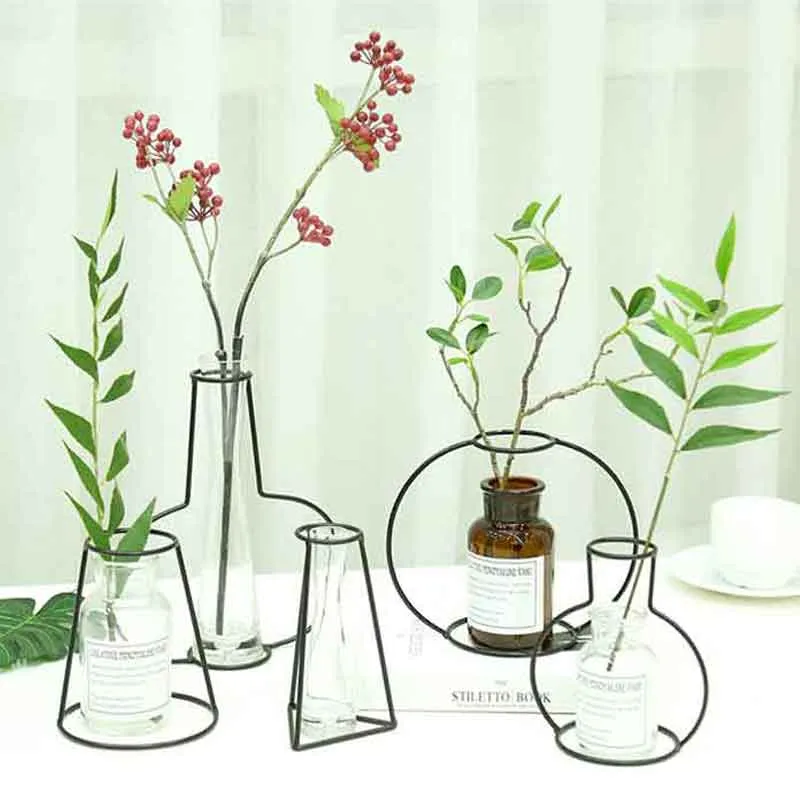 Criativo Ferro Vaso Plantador Rack Vasos de Flores Prateleira Bardian Ferro Vaso Decoração Soilless Pots Organizador de Decoração Para Casa Acessórios Atacado