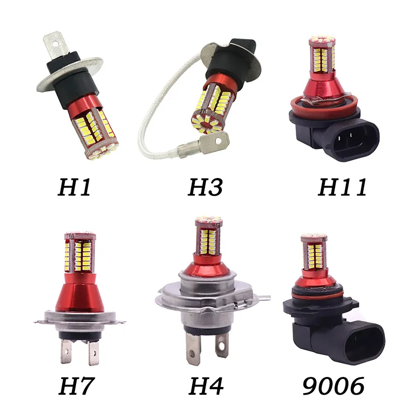 H1 H3 H4 H7 H11 9006 3014 57 LED 6000K Projetor de carro Fog Driving Light Bulb White Car Light Source Auto carro lâmpadas led DC 12V