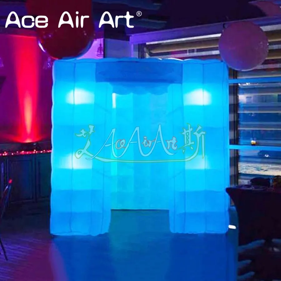 Estilo clássico Booth inflável Booth LED Booth Background Kiosk Air Selfie Gabinet Party Tent para eventos