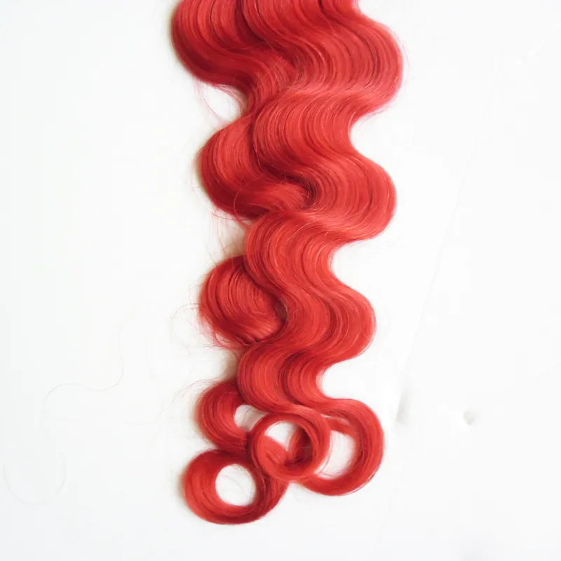 RED Tape Hair Extensions 12" 14" 16" 18" 20" 22" 24" 26" PU Skin Weft 100g Body Wave Tape In Human Hair Extensions Double Drawn