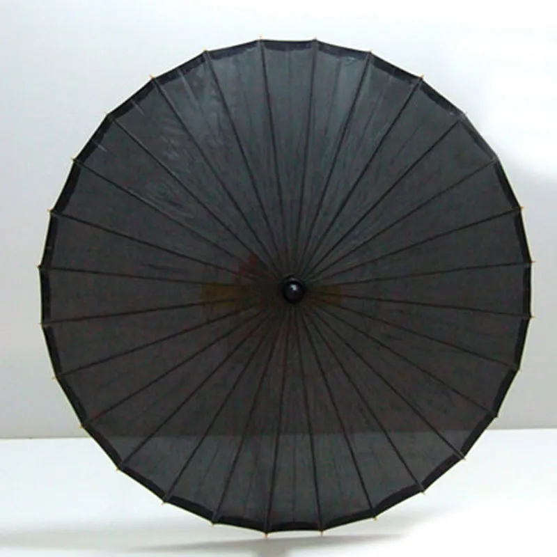 El yapımı Siyah Kumaş Ipek Zanaat Şemsiye Düğün Gelin Parti Güneş Şemsiyesi Fotoğraf Prop Çin Şemsiye ZA6186