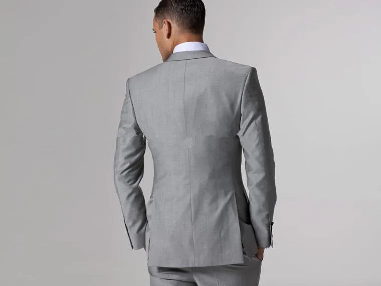 Hombres personalizados TUXEDOS TUXEDOS SLIM FIT MODELO DE PLAME DE PLAMA PARA HOMBRE ONE BOTÓN METROSO FORMAL GROOR PLAYO JUEGO + PANT + BOY Tweed Chalecos Sexy