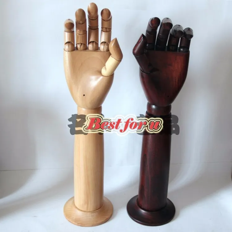 Spedizione gratuita!! Espositore gioielli Mani in legno articolate Manichini Giunti flessibili Modelli a mano Manichino femminile Mano in legno