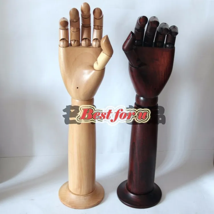 Kostenloser Versand!! Schmuck-Display, bewegliche Holzhände, Schaufensterpuppe, flexible Gelenke, Handmodelle, weibliche Schaufensterpuppe, Holzhand