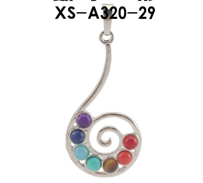 Натуральные 7 красочные каменные бусины Reiki Chakra Healing Point Charm Beast для хрусталя ожерелье ювелирные изделия 23 стилей для выбора