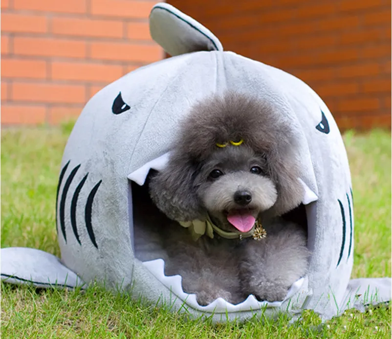 Dostawy Pet Shark Usta Odłączane Dom Pet Dog Akcesoria Dog Łóżko Tiddy Bichon Little Dog Cat House