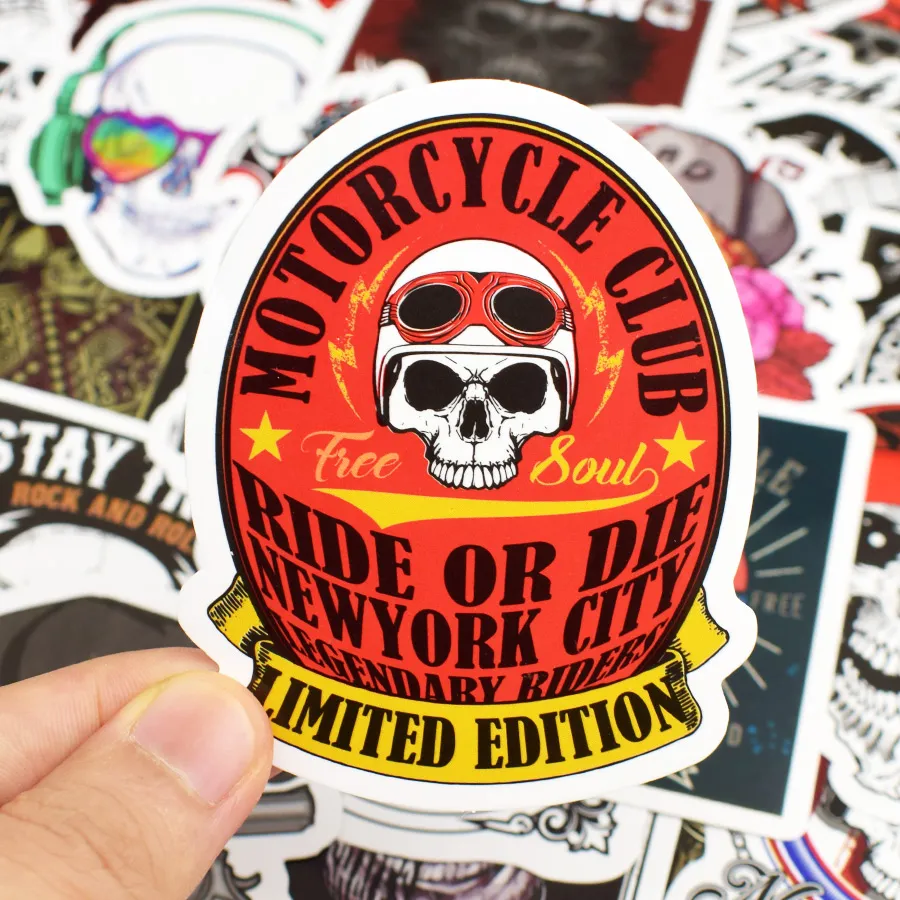 50 stks Punk Skull Vinyl Stickers Bomb Horror Doodle Auto Decals Waterdicht voor DIY Laptop Skateboard Gitaar Fiets Motorfiets Decoratie Geschenken